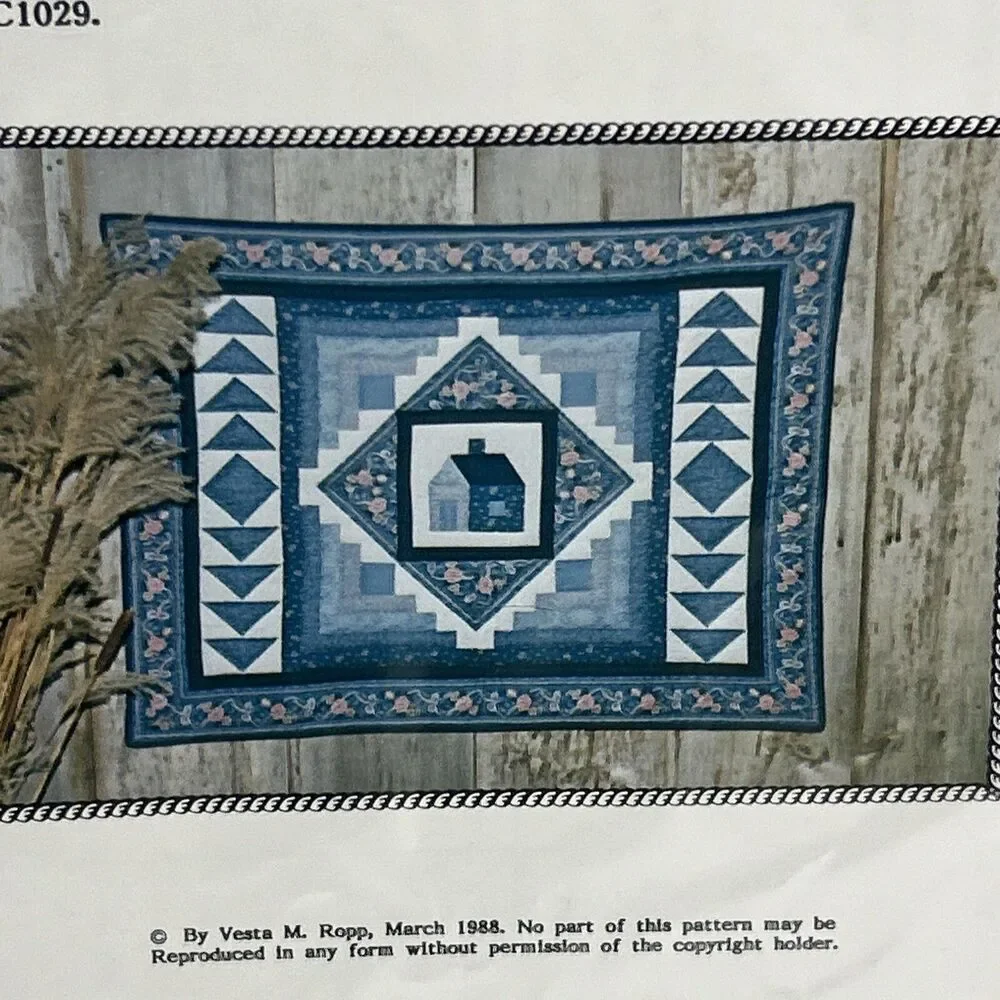 Pioneer Log Cabin Quilt/Wall Hanging LCC1029 NEW Vintage Sewing Pattern 1990